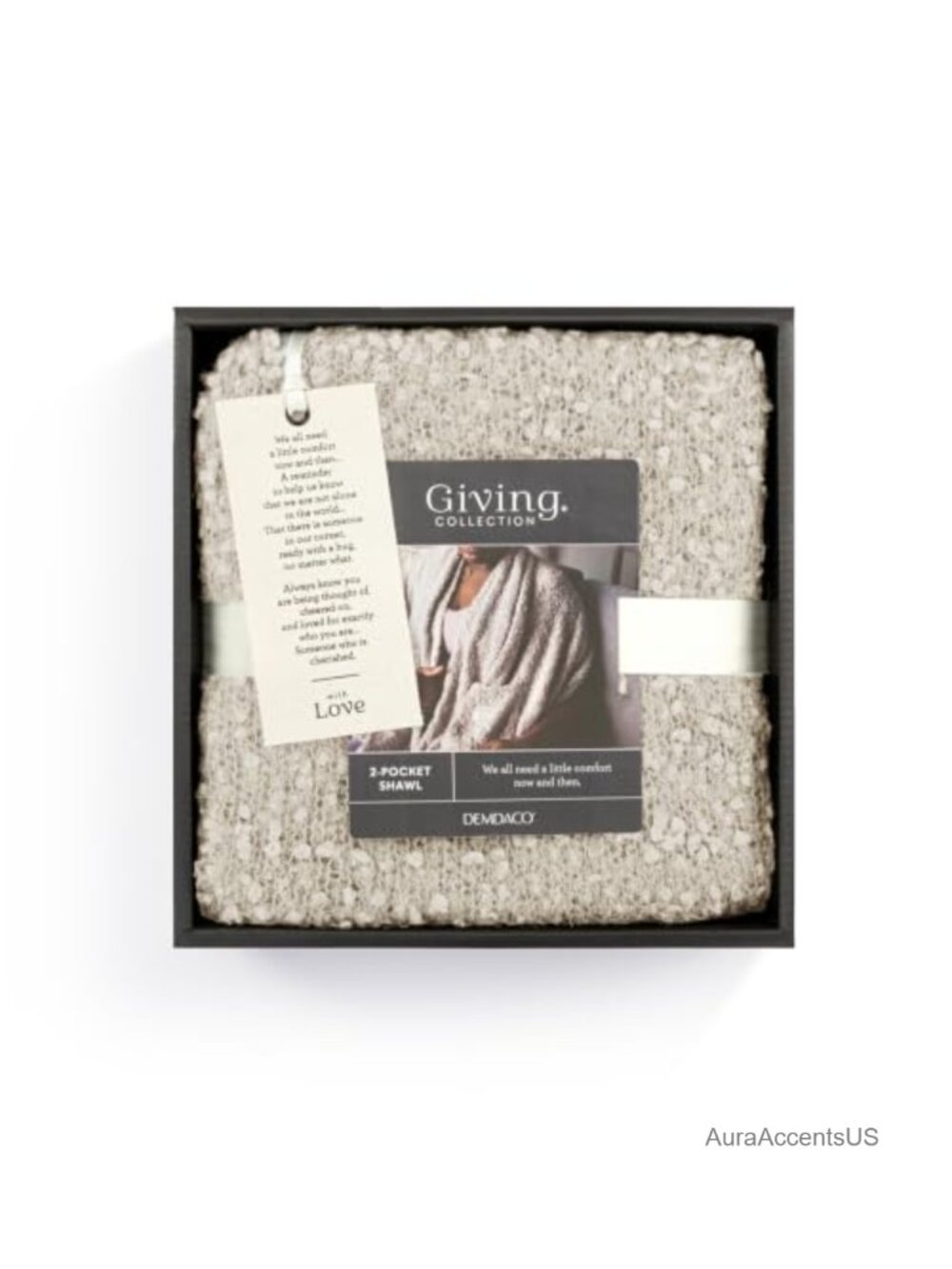 Soft Knit Nylon Shawl Wrap with Pockets Blanket-Style